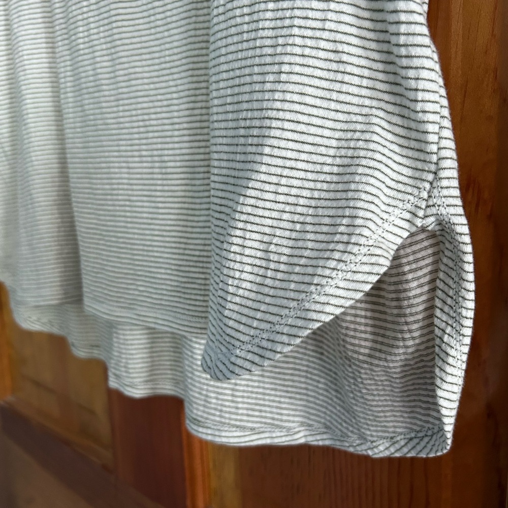 Max Studio Gray Striped Ruffle Blouse - Picture 3 of 3